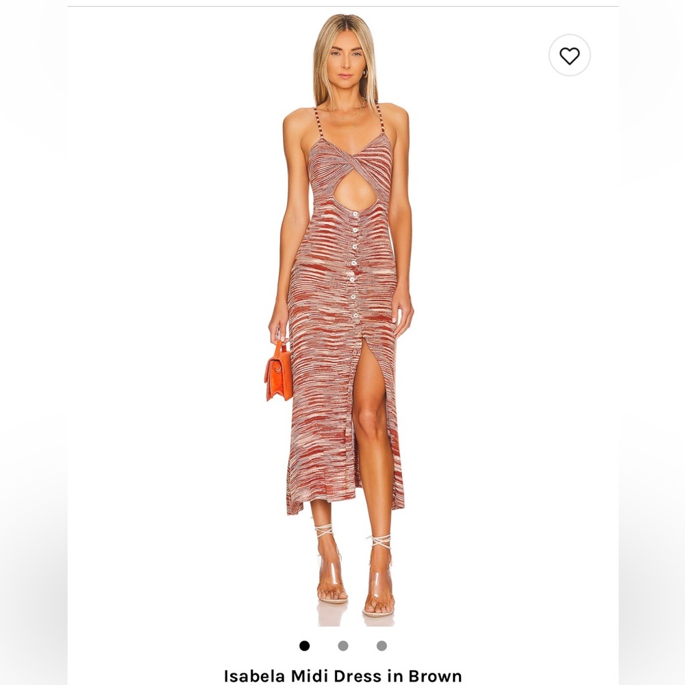 For Love And Lemons Brown Button-Down Midi Dress